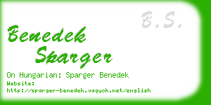 benedek sparger business card